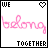 Pixelated with pink text 'we belong together' and heart symbols, showing animation variations in heart color and lettering