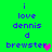 Green background with blue pixelated text reading 'i love dennis d brewster' and a heart symbol, showing two animation states.