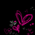Animated icon with pink and purple symbols on black background, featuring hearts, lips, and a skull with crossbones, transitioning to a pink and white patterned design.