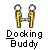 Pixelated icon shows golden docked ship with white smoke above, below text 'Docking Buddy' in blocky font on gray background.