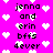 Pixelated text and heart symbols on a bright pink background with no visible animation changes.