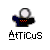 Animated contact sheet showing three frames of a pixel art buddy icon featuring a character with a white sphere head and dark blue body, transitioning from text to logo design.