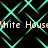 Animated pattern of cyan diamond-shaped lines on black background with repeated text "White House" in light brown pixelated font.