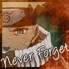 nine identical anime-style character portraits with 'Never Forget' text overlay, each showing a brown-haired figure with a headband and white scarf against a brown-and-green background
