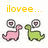 Pixelated dinosaur buddy icons with heart speech bubbles, displayed under yellow text labels on a white background.