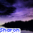 A four- shows a pixelated sky background with the name 'Sharon' in different colors