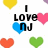 Pixelated graphic with text "I LOVE MY" surrounded by colorful heart shapes in yellow, pink, blue, red, green, and purple.