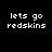 Pixelated text 'lets go redskins' appears on four distinct backgrounds with varying color gradients and brightness levels.