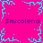 A static pixel art image with a bright pink background, cyan decorative borders, and repeated purple text reading "Smicolema.".