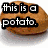 four showing potato and tomato images with text overlays, two on white backgrounds and two on colored backgrounds