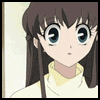 Anime-style character with brown hair in two braids, wearing a cream-colored high-collared shirt, shown across multiple expressions and hand gestures.