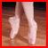 A split-screen image with a red border showing ballet dancer feet on wood and pink text reading "I Love Ballet".
