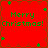 Red background with green text reading 'Merry Christmas!' and scattered small green star shapes.