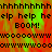 Pixelated text and symbols on a red and green gradient background with a gray rectangle on the right.