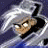A 48x48 pixel buddy icon featuring a cartoon character with silver hair and a hooded outfit on the left, next to green text reading "Original Icons .com" on a dark background.