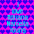 Pixelated text reads "I love Adriana Marcella Young" over a repeating blue heart pattern on a pink background.