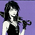 Pixelated gothic-style icon featuring a female character with black hair and wings on the left, next to green text reading "Original Icons .com" on a dark background.