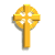 Five pixelated golden Celtic crosses on white background, each with distinct shadow variations and subtle outline differences across frames.