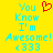 Yellow background with cyan pixelated text reading "You Know I'm Awesome! <333" and a red pixelated heart symbol above the text.