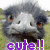 A pixelated static image shows a cow's face with gray and white fur, brown eyes, and dark ears against a green background, with purple text reading 'cutell' at the bottom.