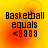 Four identical pixelated display 'Basketball equals <8888' text over a yellow-orange gradient background with faint circular patterns