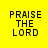 Four identical yellow backgrounds with black text 'PRAISE THE LORD' and green horizontal bars over different lines of text.