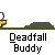 Animated pixel art sequence showing a character in yellow shirt performing actions with a gray object, then changing to blue shirt with red hair, and finally collapsing into red particles.