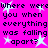 Pixelated text repeats 'Where were you when everything was falling apart?' on a bright pink background with white starbursts.