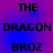 Static image with text 'THE DRAGON BROZ' repeated in a pattern on a purple and blue gradient background