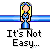 Pixel art of a blonde woman in blue dress with crown, showing text change from "It's Not Easy..." to "...Being A Princess!"