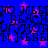 Blue background with pink star shapes and repeated black text in a pixelated font.