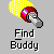Yellow polka-dot lightbulb with red base and silver tip, labeled "Find Buddy" in white text on gray background.