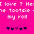 Pixelated text on bright pink background with two of heart symbols below, each containing five hearts in black and purple