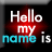A 4-frame animated contact sheet showing a buddy icon with text and logo elements across four quadrants, each frame displaying different visual content including stylized text and a metallic emblem.