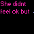 Pixelated text in pink and blue on black background with gray lower-right section, displaying repeated phrases and partial words.