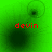 Green background with dark circular shapes and red text 'devin' in four quadrants, showing animation changes in shape positions.