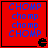 Red square with blue text "CHOMP" and "chomp" repeated four times each, a black Pac-Man-like icon in the bottom right corner.