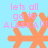 Pixelated orange snowflake on light blue background with pink text reading 'lets all go to ALASKA!!!' in four quadrants.