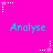 Bright pink background with repeated light blue 'Analyse' text and white/pink star-shaped pixel art elements arranged in a pattern