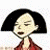 A pixelated cartoon character with black bobbed hair and a red top on the left, next to green text reading "Original Icons .com" on a dark green background.
