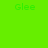 Green background with four showing 'Glee' text and circular gradient effects in various states