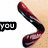 Animated sequence showing a red and black curved object with text changing across frames: 'you', 'make', 'my', 'words', 'disappear' on white or beige backgrounds.