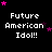 Pixelated text 'Future American Idol!!' in white with pink stars on black background, arranged in a pattern