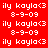 Red background with white pixelated text repeating 'ily kayla<3' and '8-9-09' in a pattern