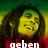 A four- shows a person with long dark hair against a green-yellow-red gradient background, each displaying different text below the figure