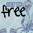 A static image with a light blue background featuring repeated patterns of stylized floral or abstract shapes in darker blue, overlaid with the word "free" in black script font across multiple