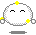 Pixelated circular character with white body, yellow star accents, and gray outline showing three distinct facial expressions.