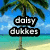 A beach scene with a palm tree, blue sky, and turquoise water, featuring text overlays in black and white.