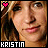 nine pixelated images showing a person with blonde hair and a pink heart icon above the head, each with the text 'KRISTIN' below