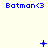 Blue pixelated text "Batman<3" repeated across three with animated symbols above each on a light background